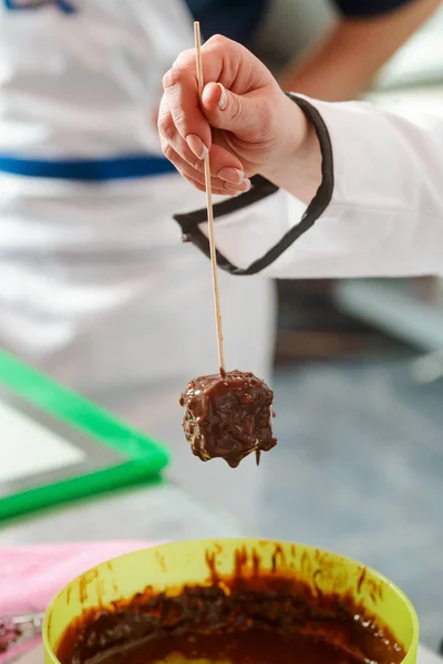 Manis coklat fondue — Stok Foto