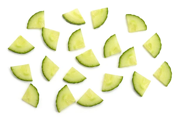 Cucumber quarter slices on white background. — Stock Photo, Image