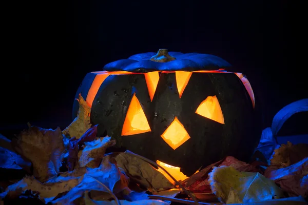 Halloween pumpkin in the smoke background — Stock Photo, Image