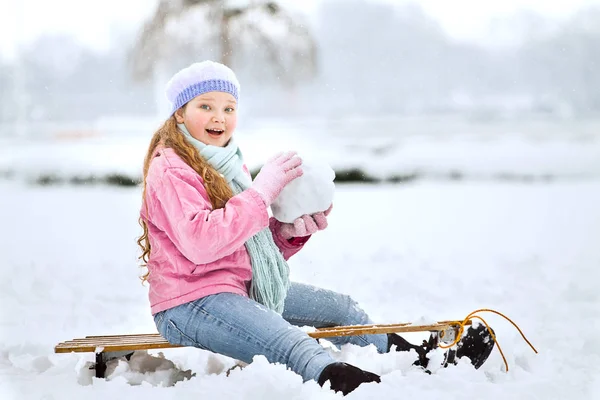 Famiglia felice godendo in inverno — Foto Stock