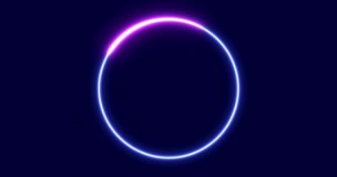 soyut dikişsiz arka plan mavi mor spektrum döngülü floresan ultraviyole ışık parlayan neon çizgiler soyut arkaplan neon kutu dairesi desenli öncü ekranlar ve projeksiyon haritalama