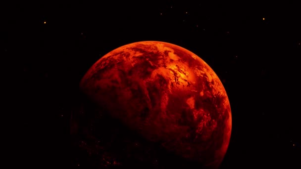 Imagen Demoníaca Del Movimiento Del Planeta Tierra Roja Planeta Rojo — Vídeo de stock