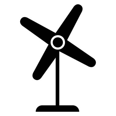 Beyaz arkaplanda yel değirmeni ikonu vektör işareti izole