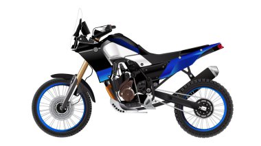 Enduro motosiklet çizim vektörü izole edildi