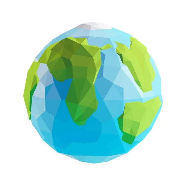 Pixel Poly Earth Vektor Illustration — Stockvektor