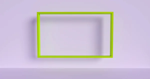 Canvas Frame Green Thumbnail Cover,  isolated abstract background, 3d render illustration