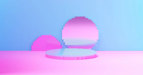 Minimal Kosmetisk Produkt Podium Tom Pastell Rosa Render Illustration — Stockfoto