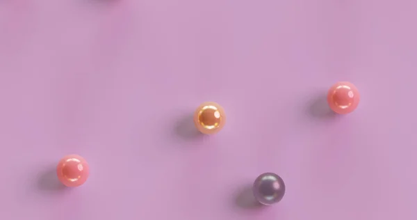パステルカラー ミニマルなコンセプト化粧品抽象ボール3Dレンダリングイラスト — ストック写真