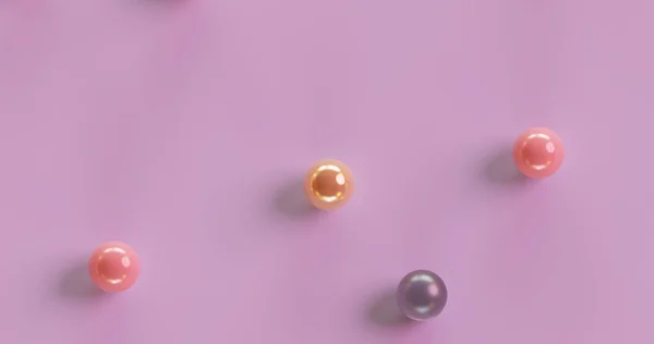 Pastel renk, minimal konsept kozmetik ürün soyut top 3 boyutlu çizim