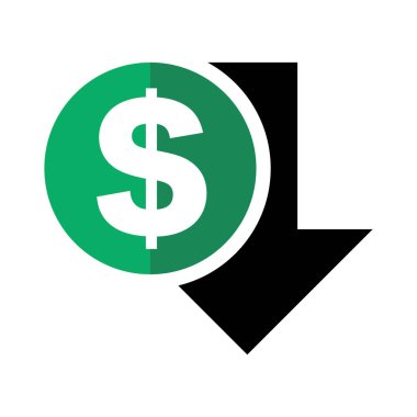 Düşük fiyat simgesi vektörü izole çizimi