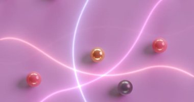 Kozmtik ürün topu soyut neon ışıltısı arkaplan, 4k pastel sahne rengi