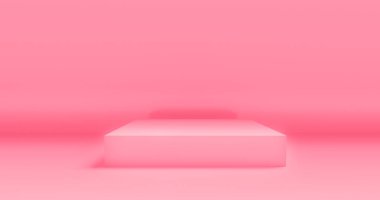 Pembe podyum pastel renk arkaplan 3D resimleme