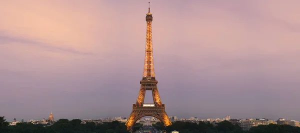 Vista Panorámica Ciudad París Atardecer — Foto de Stock