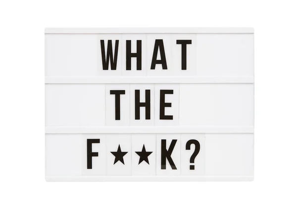 What Fuck Text Written Light Box Lights Censored — Stock Photo, Image