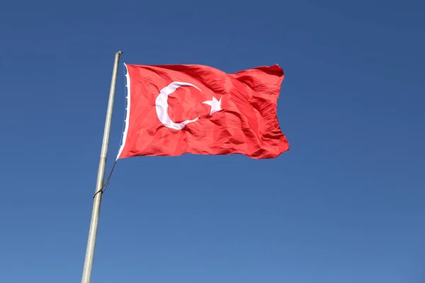 빨간색과 흰색 터키 국기 — 스톡 사진