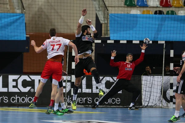 Besiktas Mogaz Ht och Dinamo Bucuresti handbolls Match — Stockfoto