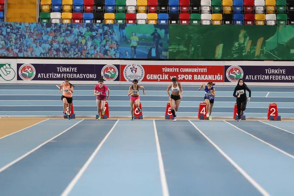 Indoor Athletics Record Attempt Races — Stock Photo, Image
