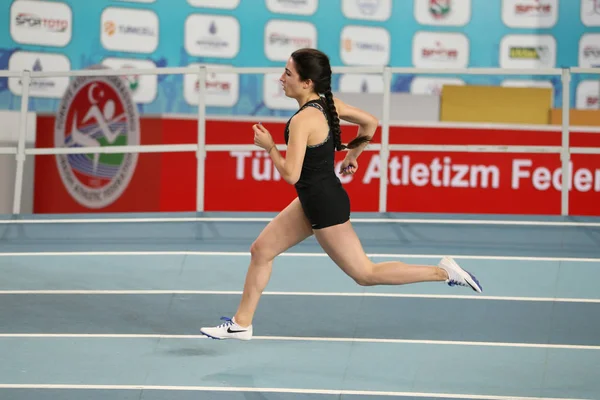 Recorde de Atletismo Interior Tentativa de Corridas — Fotografia de Stock