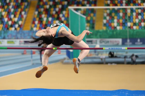 Vnitřní Atletika pokus o rekord závody — Stock fotografie