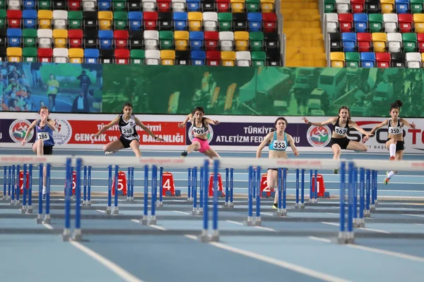 Indoor Athletics Record Attempt Races — Stock Photo, Image