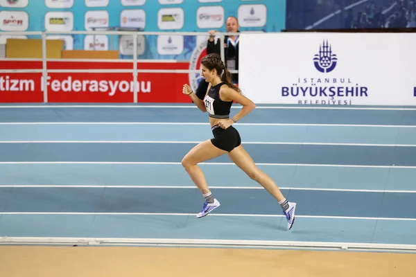 Recorde de Atletismo Interior Tentativa de Corridas — Fotografia de Stock