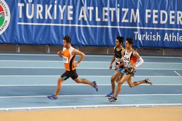 Recorde de Atletismo Interior Tentativa de Corridas — Fotografia de Stock