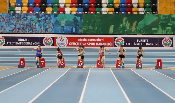 Indoor Atletiek Record poging Races — Stockfoto