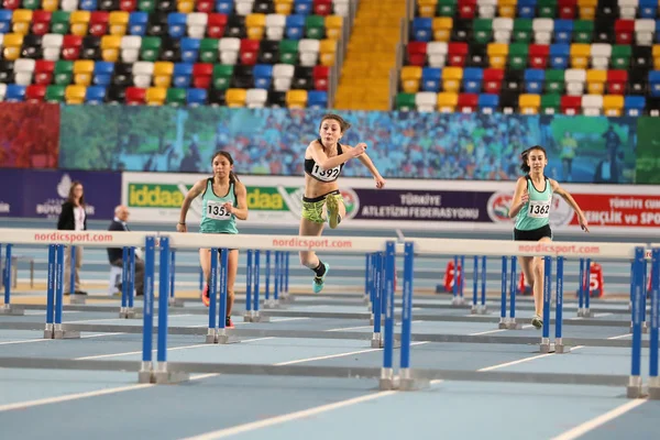 Corridas de tentativa de recorde Olímpico indoor — Fotografia de Stock