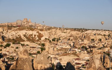 Sıcak hava balonları bitti Göreme şehir