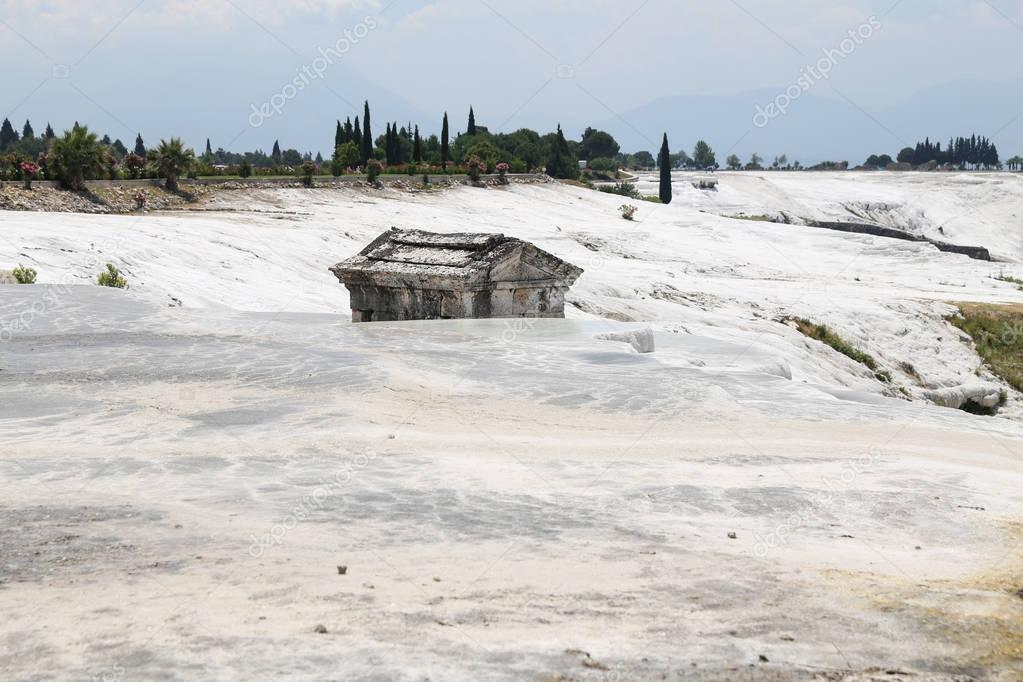 Hierapolis antique tomb in Pamukkale, Turkey