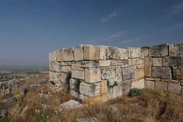 Zeď z antické město Hierapolis, Turecko — Stock fotografie