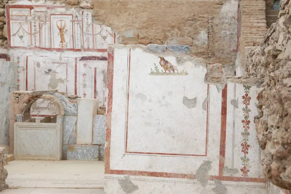 Πίνακες ζωγραφικής σε σπίτια βεράντα σε Αρχαία Πόλη Εφέσου — Φωτογραφία Αρχείου