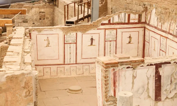 Πίνακες ζωγραφικής σε σπίτια βεράντα σε Αρχαία Πόλη Εφέσου — Φωτογραφία Αρχείου