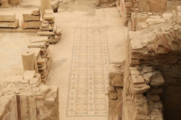 Terras huizen in Efeze oude stad — Stockfoto