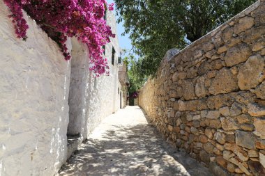 sokak eski Datça, Muğla, Türkiye