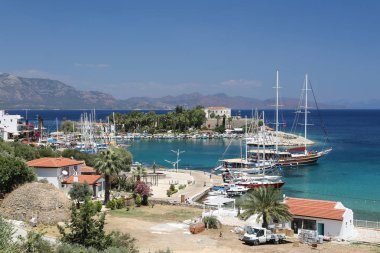 Datça şehirdeki tekneler