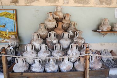 Amphoras in Bodrum Castle, Turkey clipart