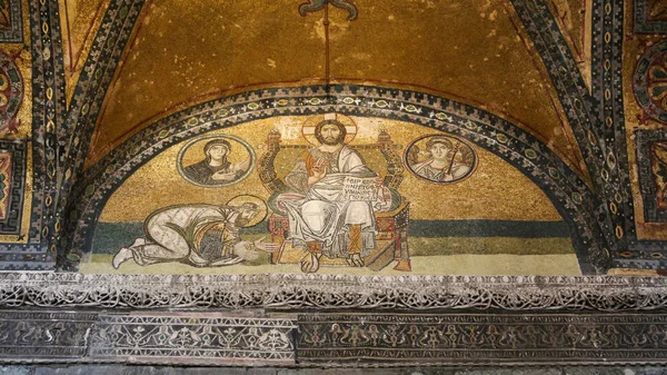 Portão Imperial mosaico em Hagia Sophia Museum — Fotografia de Stock
