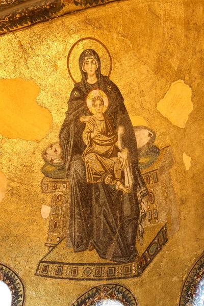 Apse mosaico de la Theotokos en el Museo de Santa Sofía, Estambul — Foto de Stock