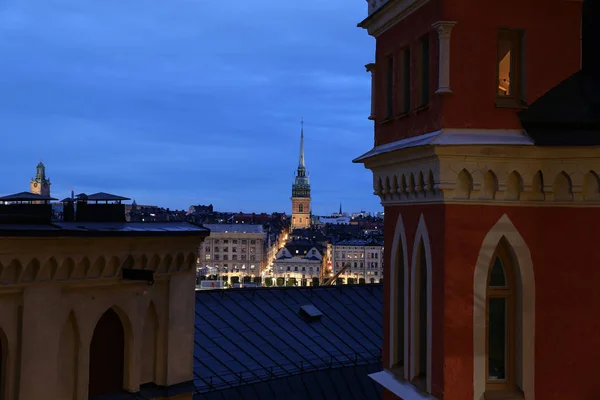 Загальний вигляд Старого міста Гамла Стан в Стокгольмі, Швеція — стокове фото