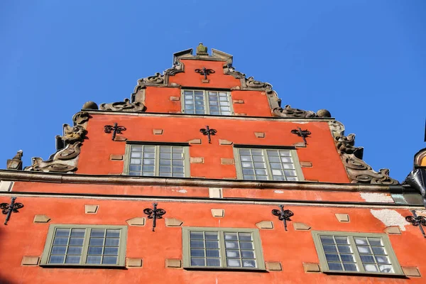 Red Building in Stortorget Place, Stockholm, Sweden — Stock Photo, Image