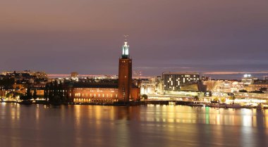 Stockholm, İsveç'in Stockholm City Hall ve genel görünümü