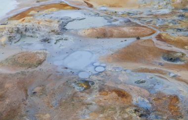 Lake Leirhnjukur lav alanında, İzlanda