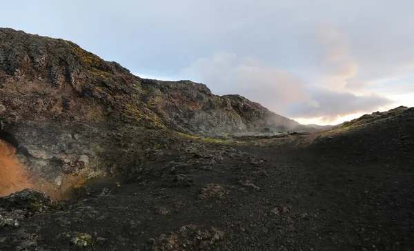 Leirhnjukur campo de lava na Islândia — Fotografia de Stock