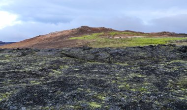 İzlanda'daki Leirhnjukur lav alanı
