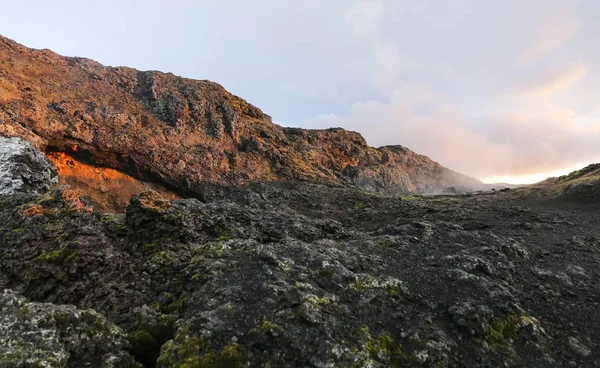 Leirhnjukur лавовим поле в Ісландії — стокове фото