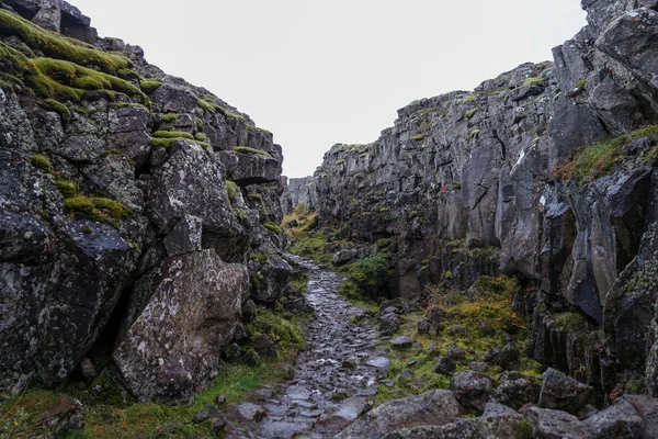 Valle en el Parque Nacional Thingvellir, suroeste de Islandia —  Fotos de Stock