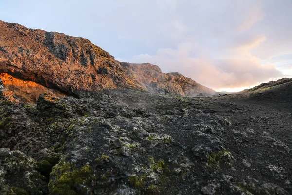 Leirhnjukur campo de lava na Islândia — Fotografia de Stock