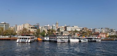 Istanbul'da Karaköy bölge ve Galata ower