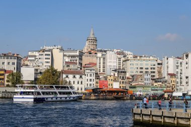 Istanbul'da Karaköy bölge ve Galata ower